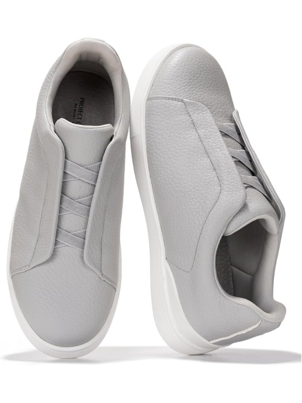 Men's Grey Rubber Memory Foam Insole Lightweight Stylish Everyday Sneakers - Picture 1 of 2